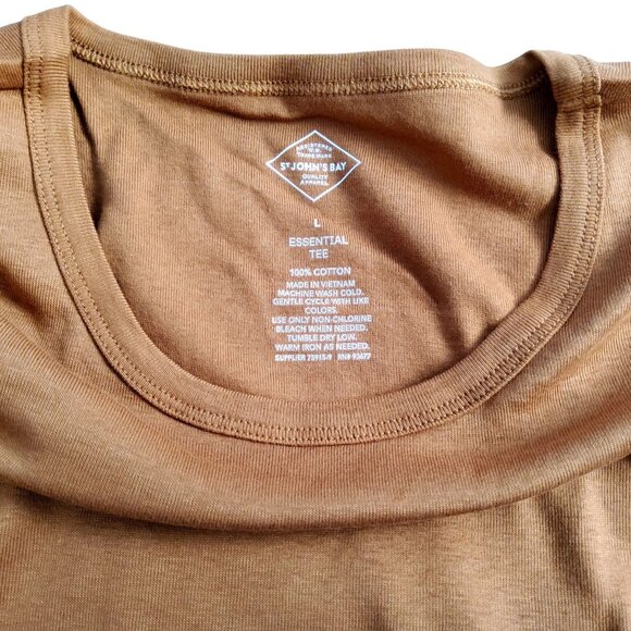 S/Johns Bay Essential Tee Brown Long Sleeve Design Crew Neckline SIZE L - Picture 3 of 7